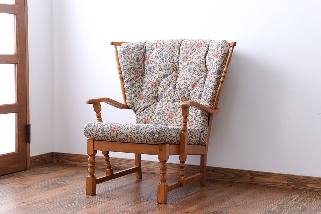 中古　フランス製　1人掛けソファ(シングルソファ)(1)