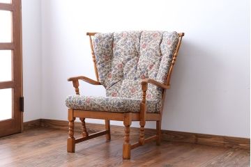 中古　フランス製　1人掛けソファ(シングルソファ)(1)