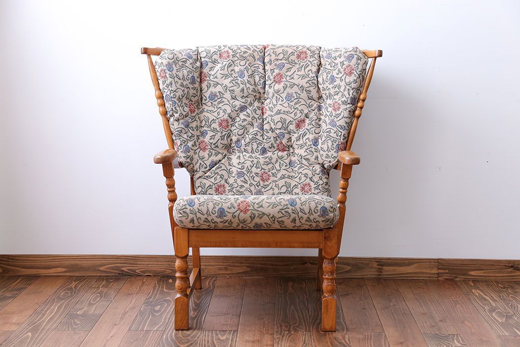 中古　フランス製　1人掛けソファ(シングルソファ)(1)