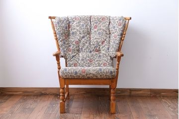 中古　フランス製　1人掛けソファ(シングルソファ)(1)