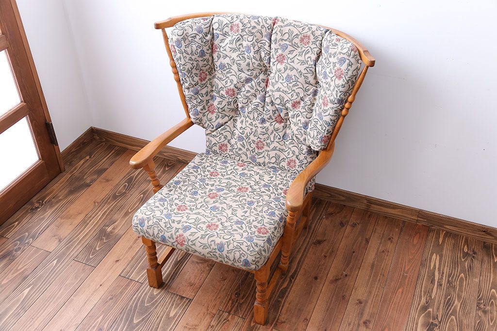 中古　フランス製　1人掛けソファ(シングルソファ)(1)