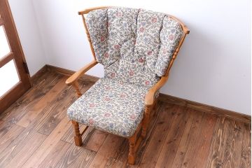 中古　フランス製　1人掛けソファ(シングルソファ)(1)