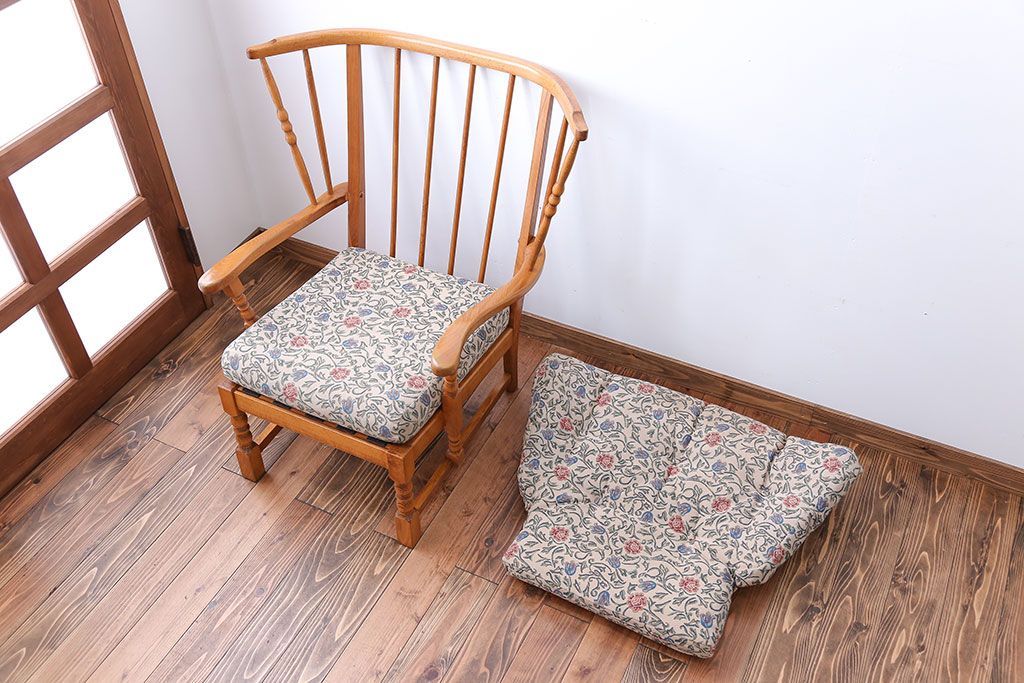 中古　フランス製　1人掛けソファ(シングルソファ)(1)