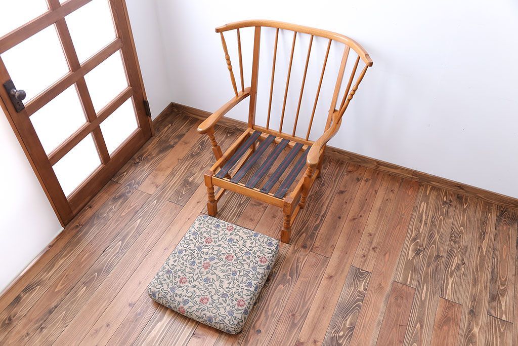 中古　フランス製　1人掛けソファ(シングルソファ)(1)