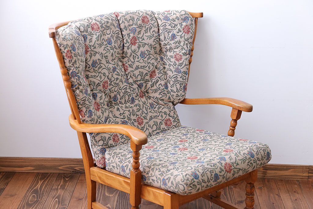 中古　フランス製　1人掛けソファ(シングルソファ)(1)