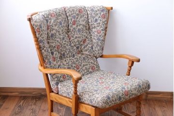 中古　フランス製　1人掛けソファ(シングルソファ)(1)