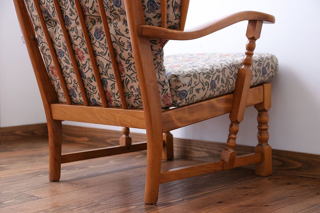 中古　フランス製　1人掛けソファ(シングルソファ)(1)