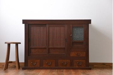 アンティーク家具　古民具・骨董　4尺水屋箪笥サイドボード