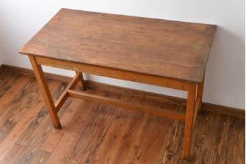 アンティーク家具　イギリスアンティーク　古い学校の作業台(5)