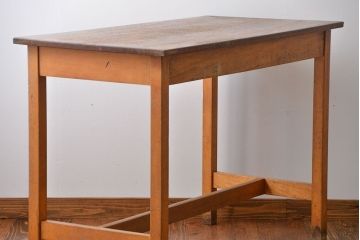アンティーク家具　イギリスアンティーク　古い学校の作業台(5)