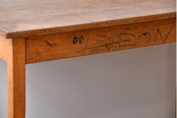 アンティーク家具　イギリスアンティーク　古い学校の作業台(5)