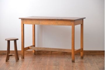 アンティーク家具　イギリスアンティーク　古い学校の作業台(6)