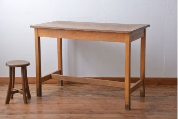 アンティーク家具　イギリスアンティーク　古い学校の作業台(7)