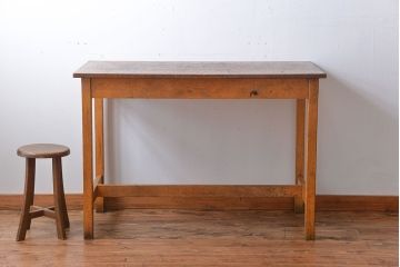 アンティーク家具　イギリスアンティーク　古い学校の作業台(8)