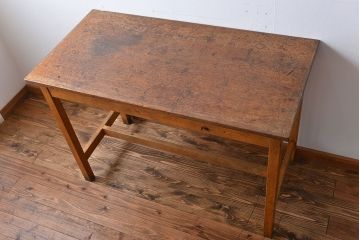 アンティーク家具　イギリスアンティーク　古い学校の作業台(8)