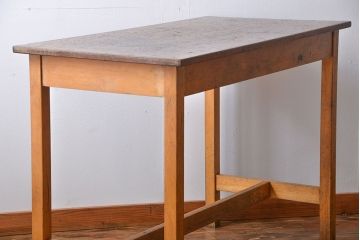 アンティーク家具　イギリスアンティーク　古い学校の作業台(8)