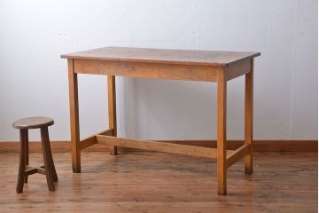 アンティーク家具　イギリスアンティーク　古い学校の作業台(8)