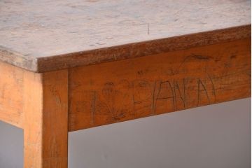 アンティーク家具　イギリスアンティーク　古い学校の作業台(8)