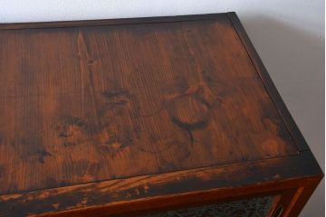 レトロ家具　昭和レトロ　グルーチップガラス食器棚