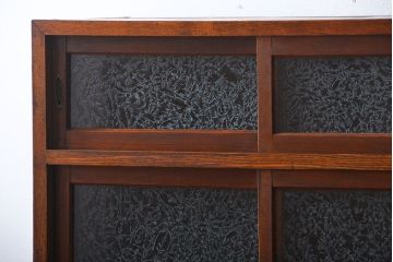 レトロ家具　昭和レトロ　グルーチップガラス食器棚