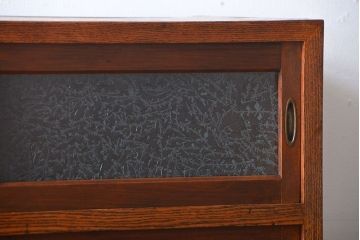 レトロ家具　昭和レトロ　グルーチップガラス食器棚