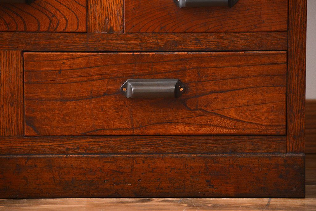 レトロ家具　昭和レトロ　グルーチップガラス食器棚