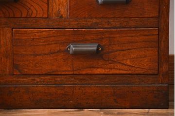 レトロ家具　昭和レトロ　グルーチップガラス食器棚