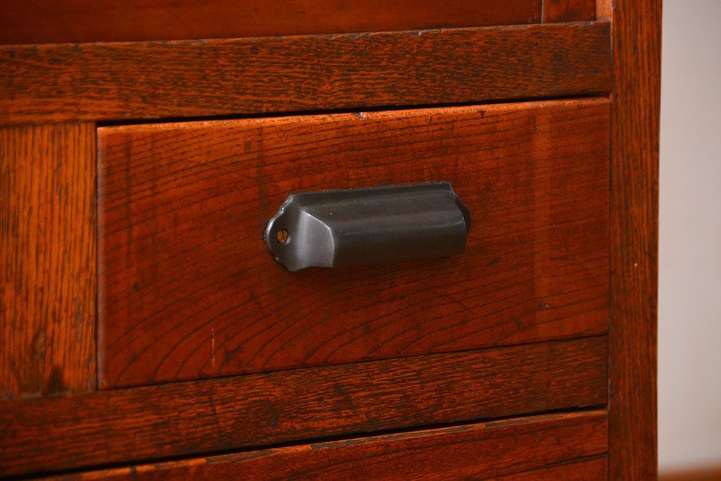 レトロ家具　昭和レトロ　グルーチップガラス食器棚