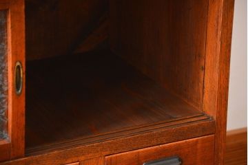 レトロ家具　昭和レトロ　グルーチップガラス食器棚