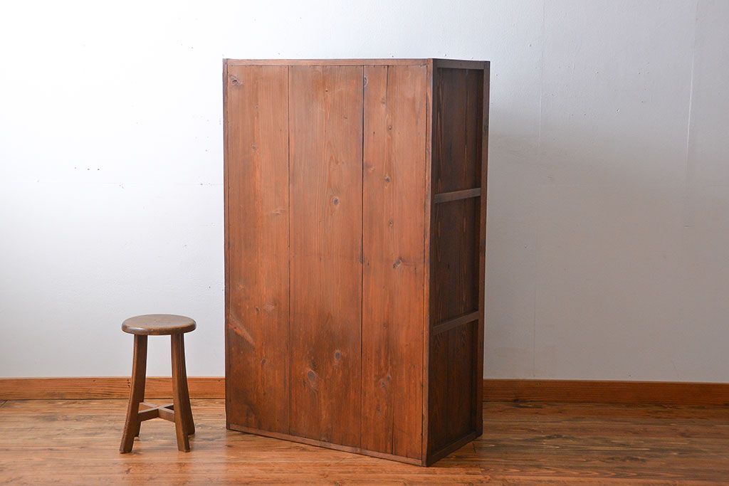 レトロ家具　昭和レトロ　グルーチップガラス食器棚