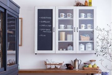 アンティーク家具　アンティークペイント　壁掛けキャビネット(1)