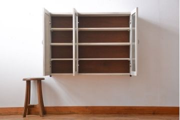 アンティーク家具　アンティークペイント　壁掛けキャビネット(1)