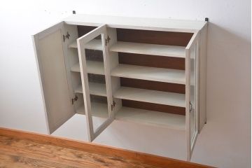 アンティーク家具　アンティークペイント　壁掛けキャビネット(1)