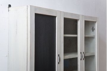 アンティーク家具　アンティークペイント　壁掛けキャビネット(1)