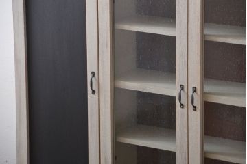 アンティーク家具　アンティークペイント　壁掛けキャビネット(1)