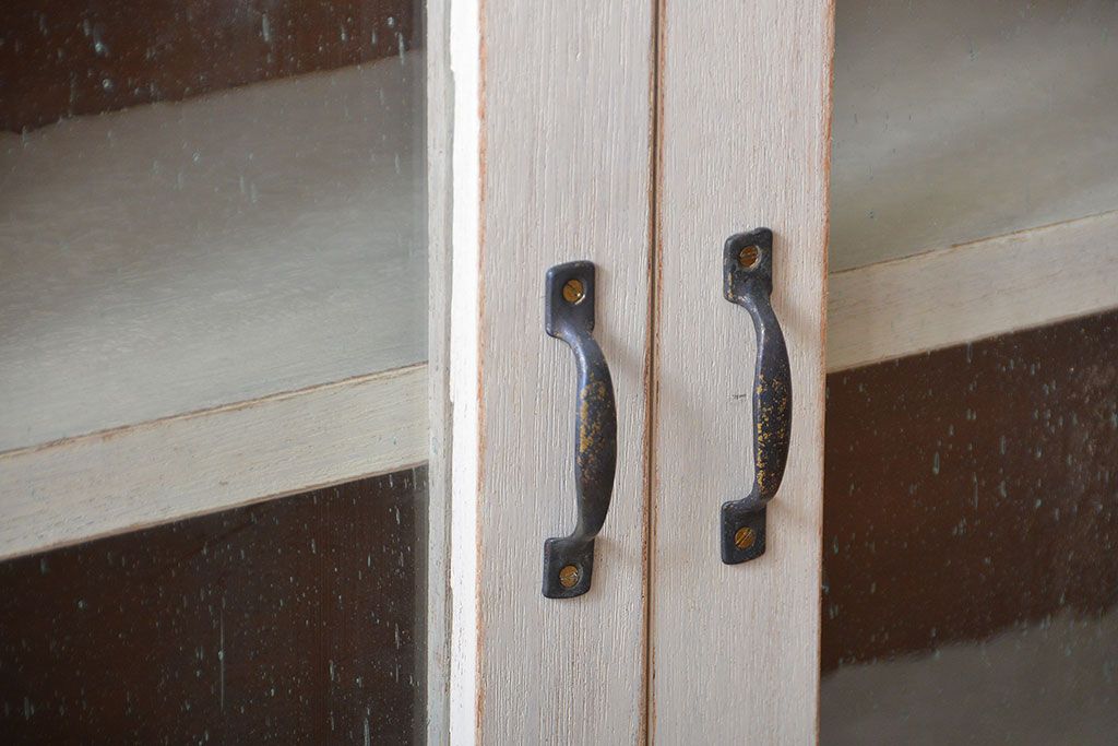 アンティーク家具　アンティークペイント　壁掛けキャビネット(1)