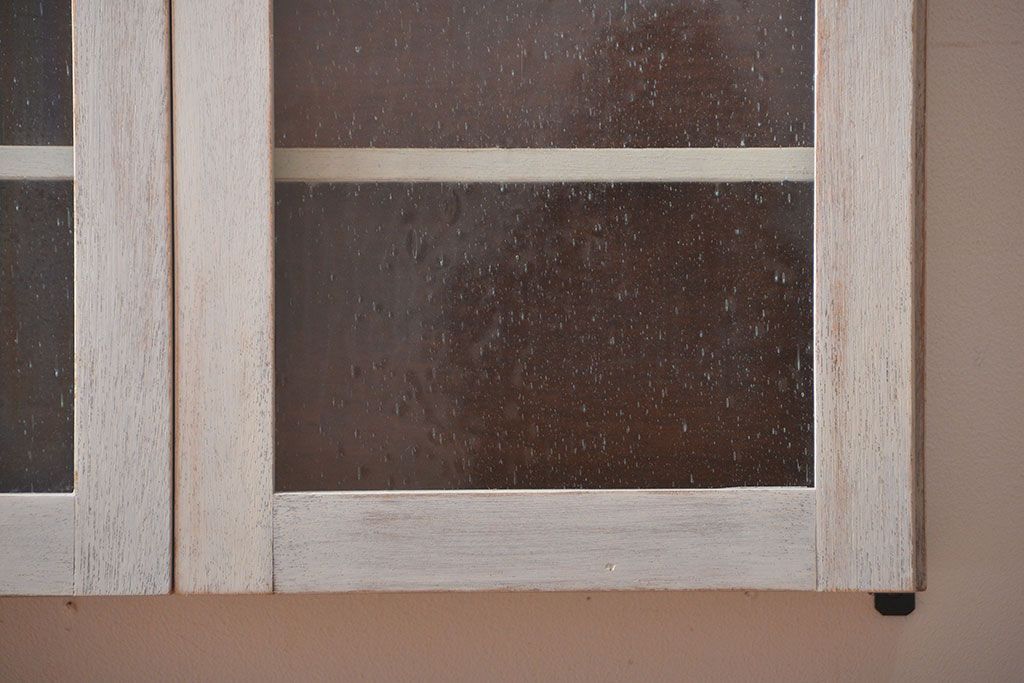 アンティーク家具　アンティークペイント　壁掛けキャビネット(1)