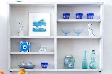 アンティーク家具　アンティークペイント　壁掛け飾り棚