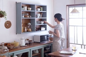 アンティーク家具　アンティークペイント　壁掛け飾り棚(2)