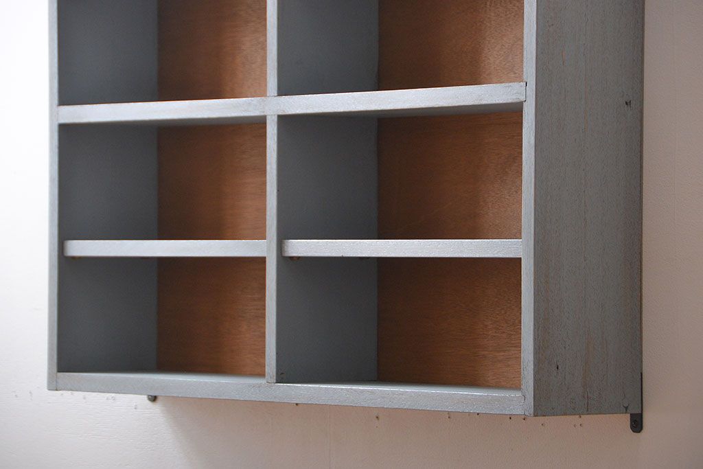 アンティーク家具　アンティークペイント　壁掛け飾り棚(2)