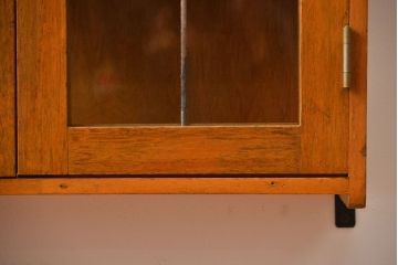 アンティーク家具　ステンドグラス戸　壁掛けキャビネット