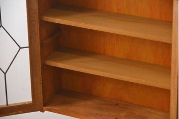 アンティーク家具　ステンドグラス戸　壁掛けキャビネット