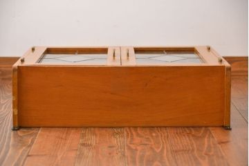 アンティーク家具　ステンドグラス戸　壁掛けキャビネット