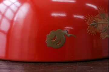 大正〜昭和初期 古い蒔絵の朱塗木製お椀10客