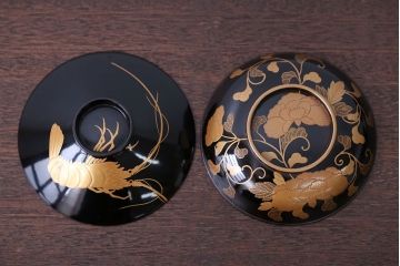 大正〜昭和初期 古い蒔絵の木製お椀8客