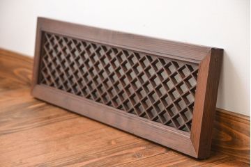 古民具・骨董　すりガラス付き菱組子欄間(明り取り)