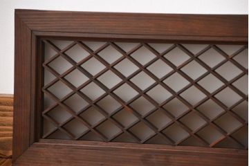 古民具・骨董　すりガラス付き菱組子欄間(明り取り)