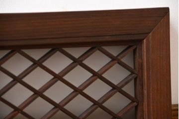 古民具・骨董　すりガラス付き菱組子欄間(明り取り)