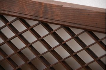 古民具・骨董　すりガラス付き菱組子欄間(明り取り)