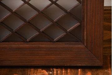 古民具・骨董　すりガラス付き菱組子欄間(明り取り)